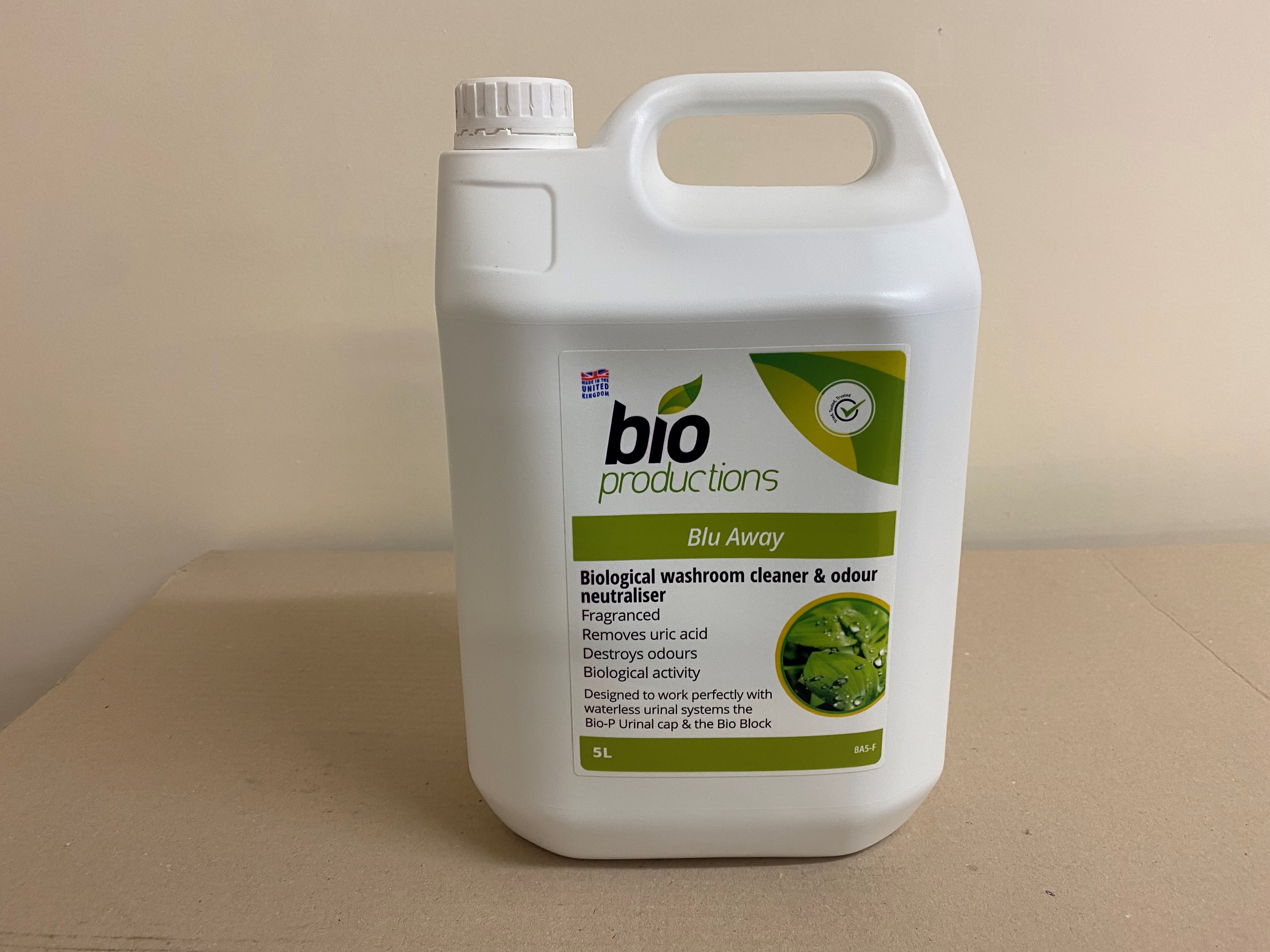 BIO PRODUCTS BLU AWAY 5 LTR Cleaning and Hygiene Distributors